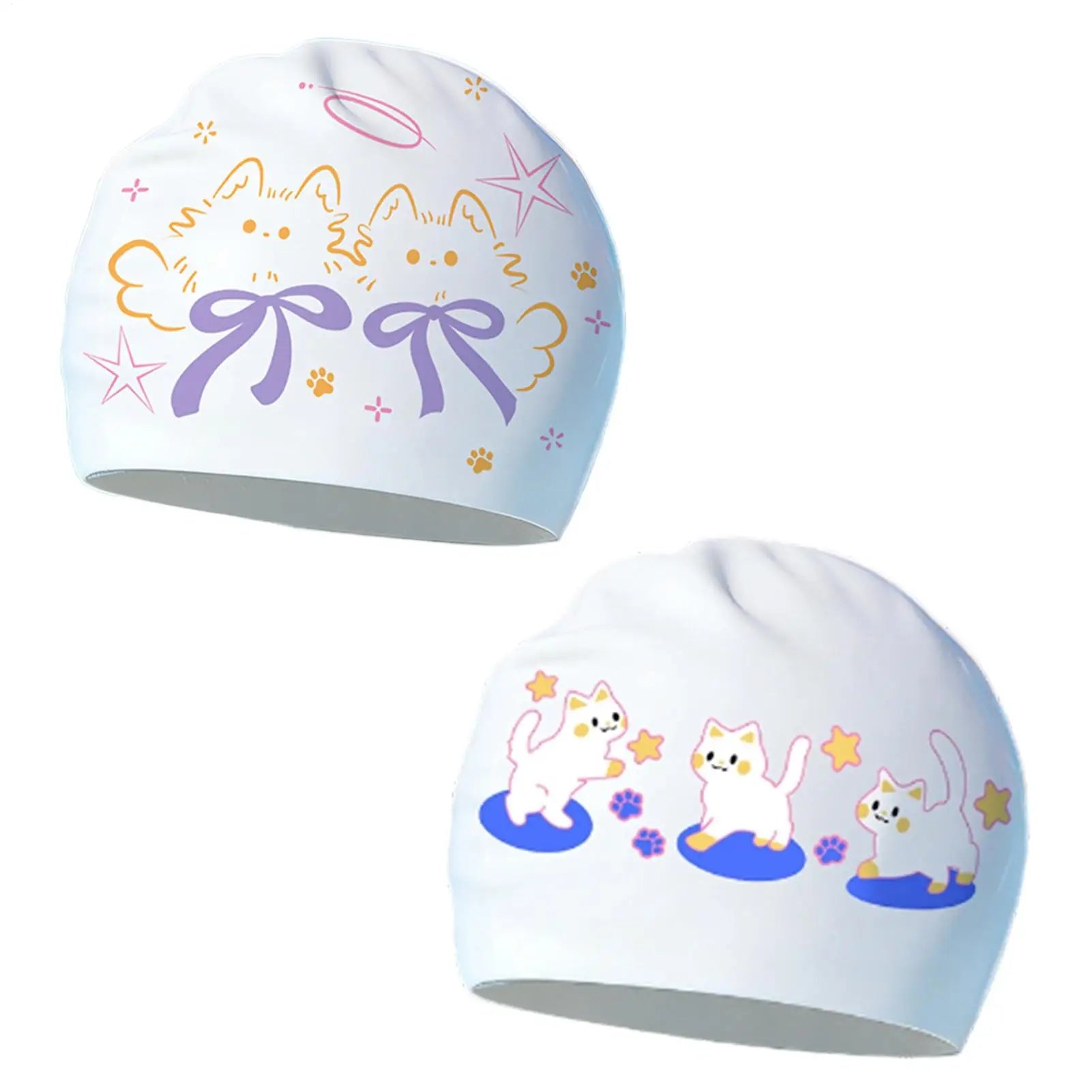 Printed Swimming Cap Women Waterproof Swim Cap Large Size Long Hair Ear Protection Swimming Caps Swimming Accessories Oasis Select