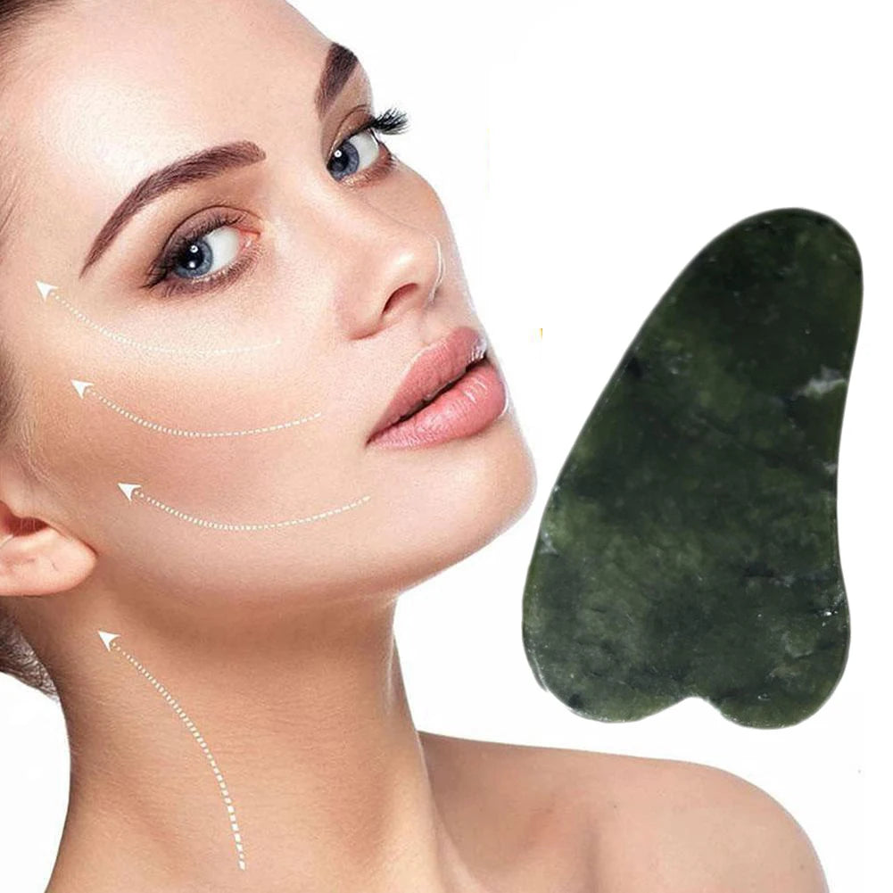 Jade Gua Sha Board Set – Heart-Shaped Face & Body Scraping Tool Gua Sha Massage Tool Oasis Select