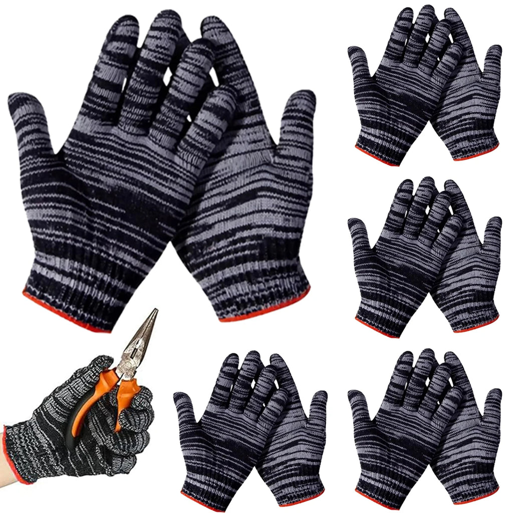 3/6/12 Pairs of High-Quality Nylon Work Gloves, Wear-Resistant for Carpentry, Gardening, Outdoor Camping Hiking Fishing Non-Slip Oasis Select