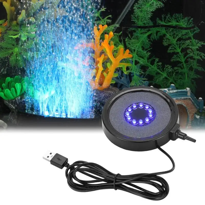 USB LED Aquarium Air Stone | Submersible Bubble Diffuser