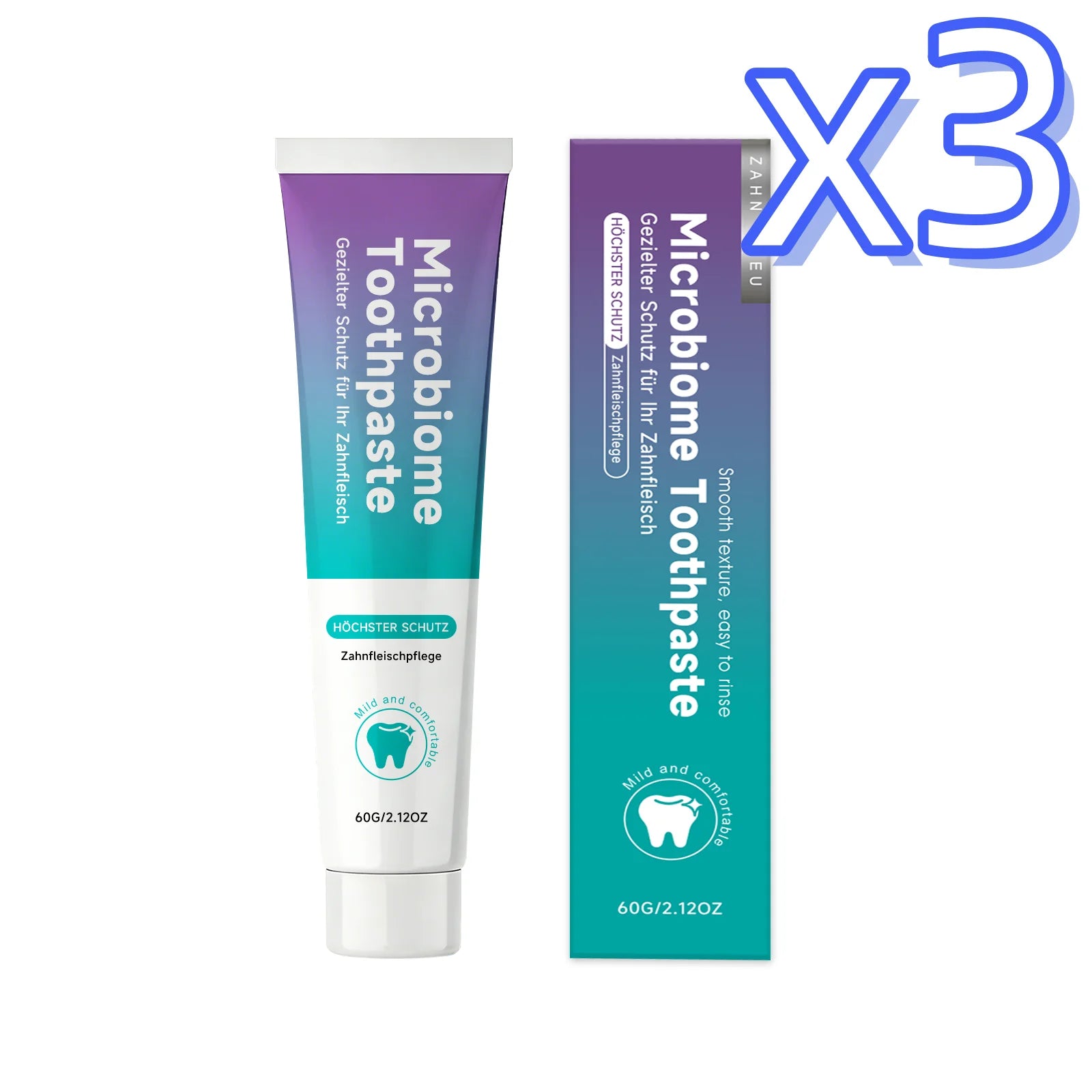 Menthol Toothpaste Instant Fresh Breath Remove Stains Clean Oral Bacteria Protect Enamel Health Teeth Brightening Toothpaste 60g Oasis Select 60g Boxed x 3