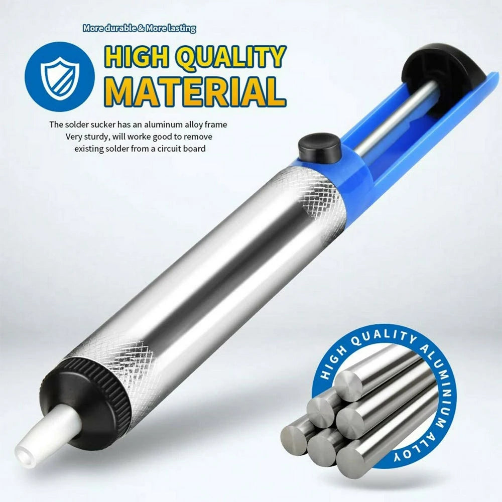 Aluminum Metal Desoldering Pump Suction Tin Gun Soldering Sucker Pen Removal Vacuum Soldering Iron Desolder Hand Welding Tools Oasis Select