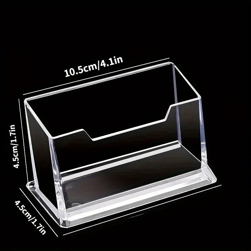 Clear Acrylic Business Card Holder Desktop Display Stand Office Desk Organizer For Notes Fridge Storage Container Basket Rack Oasis Select