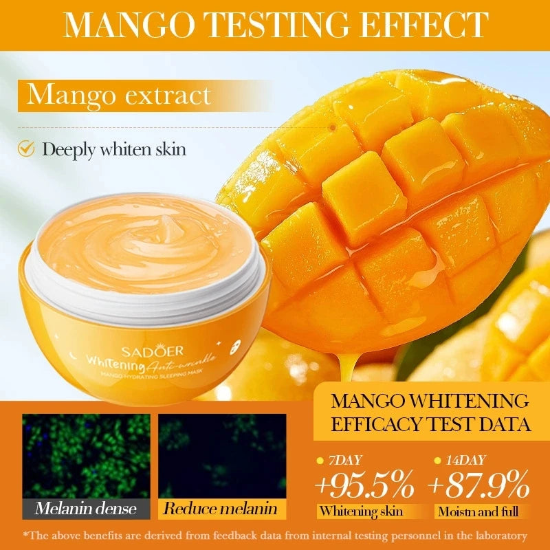 SADOER Fruit Sleeping Face Mask – Moisturizing & Anti-Aging Sleeping Face Mask Oasis Select Mango