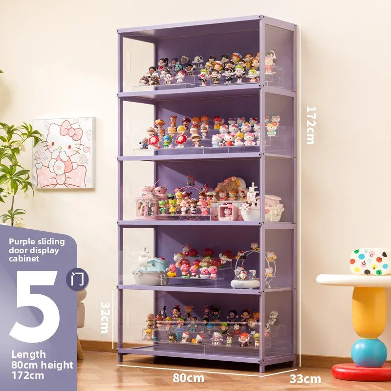 Figure display cabinet Transparent pain cabinet Suitable for Lego model building block Toy doll bag blind box storage rack Oasis Select 80 long five doors