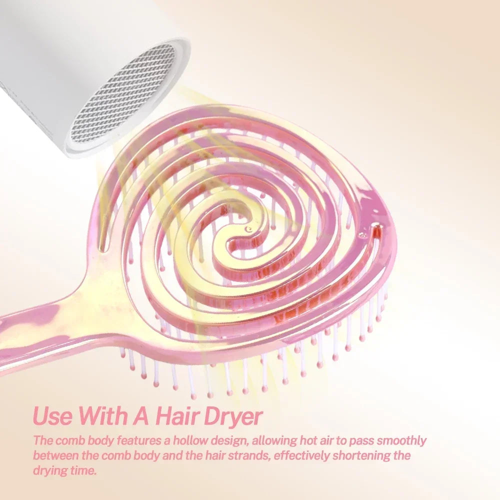 Round Hollow Hair Brush – Detangling, Volume & Scalp Massage Hair Styling Brush Oasis Select