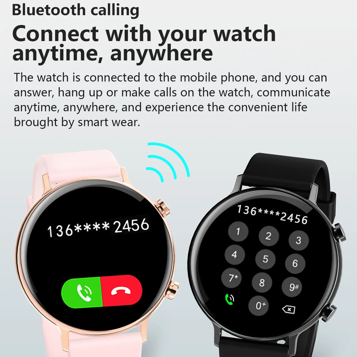 Smart Watch Sports Fitness Smartwatch Waterproof 1.3" Men Women Blue Tooth Call Heart Rate Health Watches Voice assistant Music Oasis Select