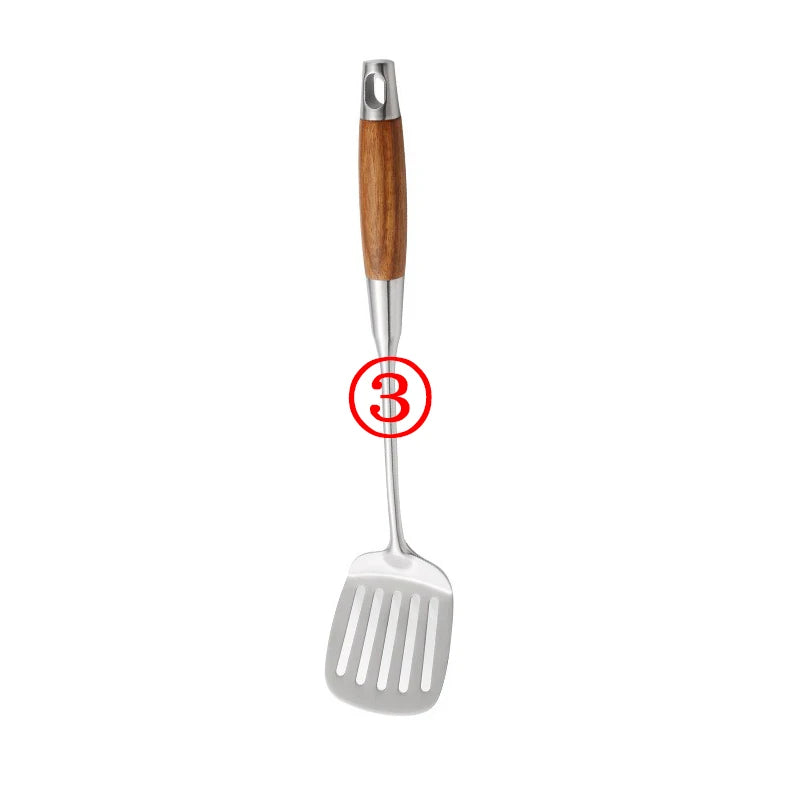 4-Piece Stainless Steel Cooking Utensil Set – Rosewood Handle Cooking Utensil Set Oasis Select 03