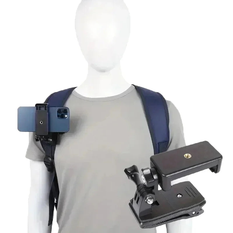 1Pcs Anti-Slide Backpack Strap Clip Mount Adjustable Phone Holder Outdoor Live Video Stand Clamp Mount Oasis Select