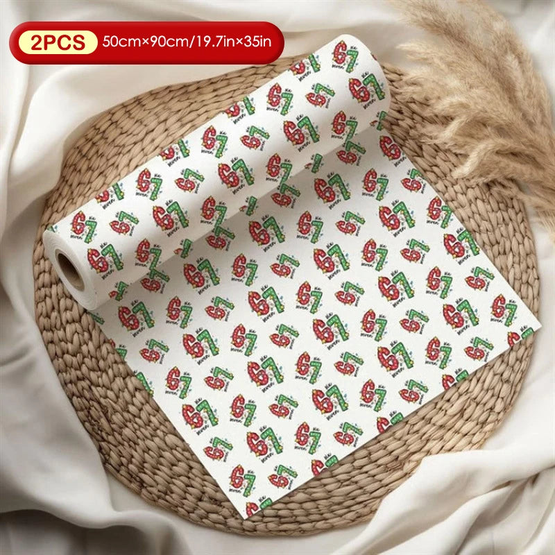 Kids' Christmas Wrapping Paper 67, Fun Santa 67 Print, Holiday Gift Wrap 67 Oasis Select K