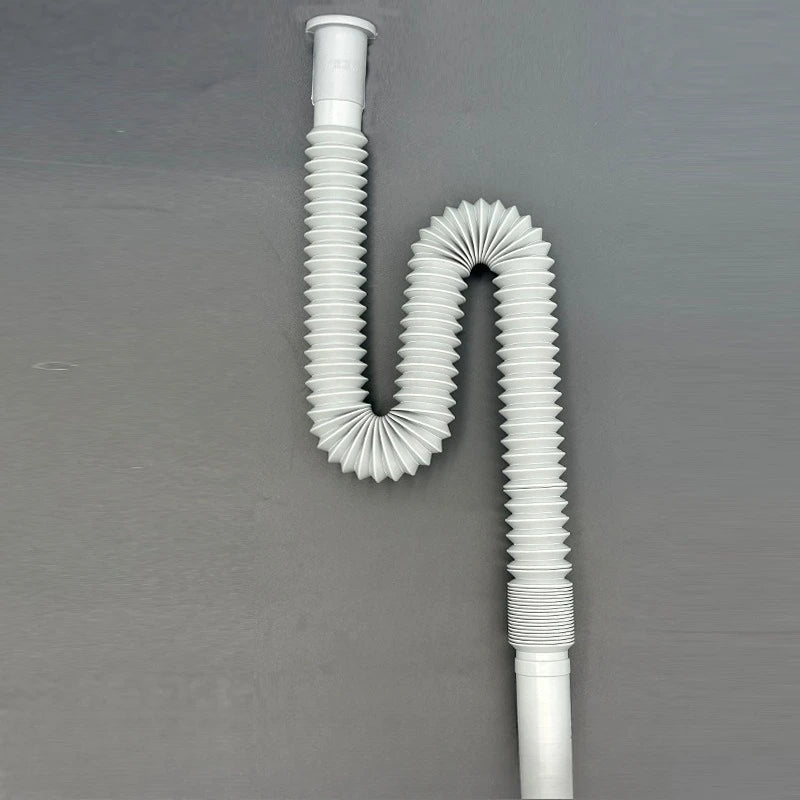 White 1-Pack Expandable Flexible Kitchen Sink Sewer Pipe Bathroom Drains Tube Wash Basin Plumbing Rainwater Down Spout Hose Oasis Select A