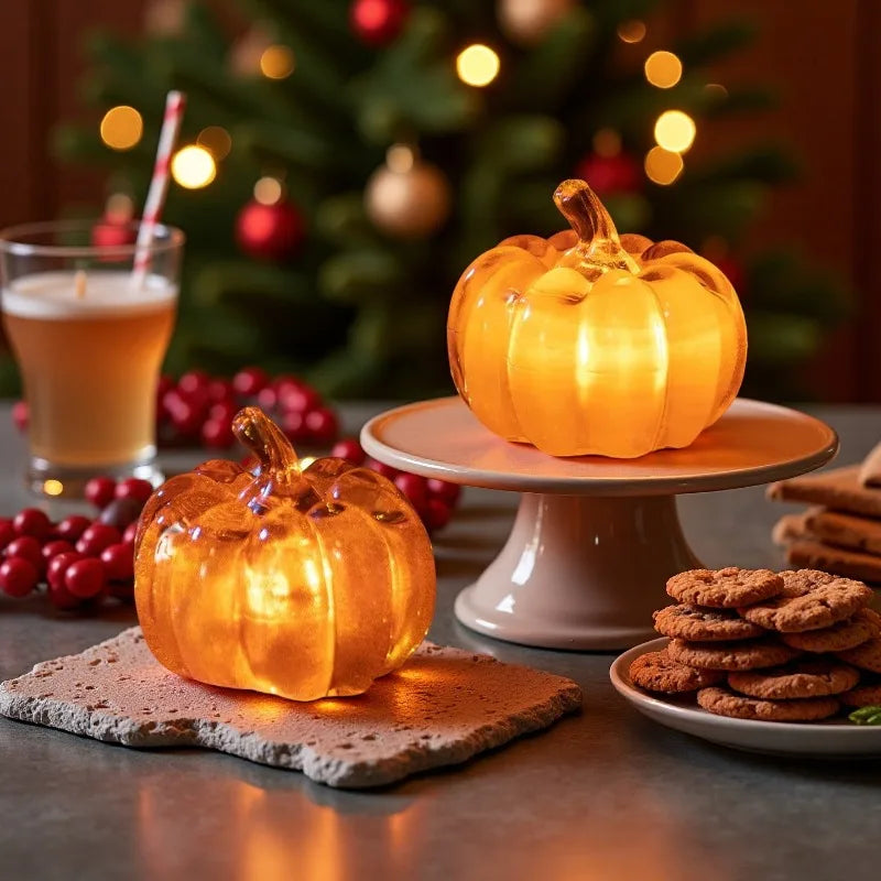 Halloween Decoration LED Glowing Pumpkin Halloween Dressing Props Desktop Ornaments Oasis Select