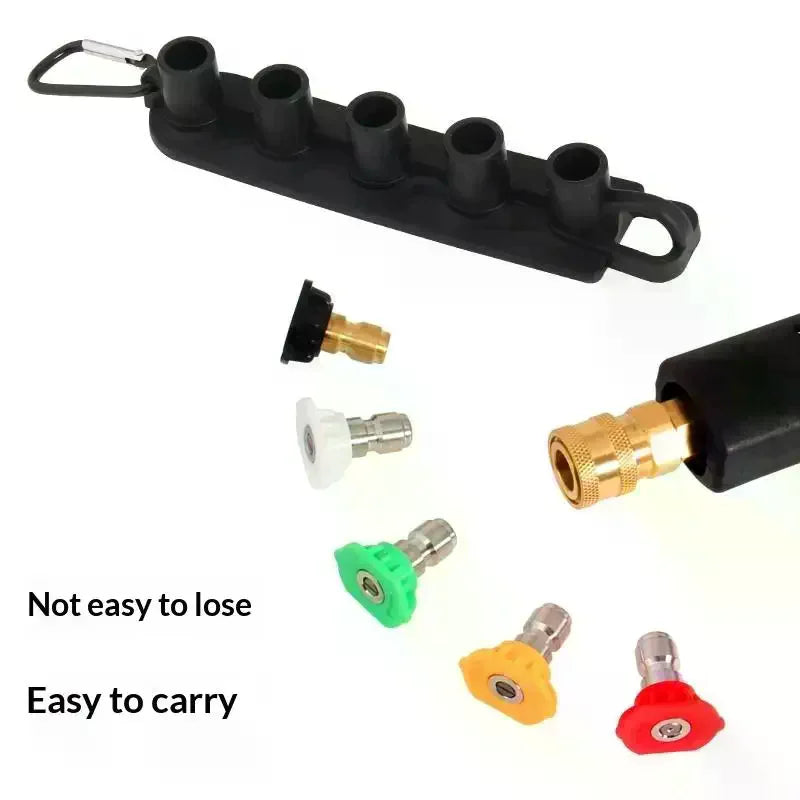 Universal Pressure Washer Tips Multiple Degrees Nozzle 1/4 Inch Quick Connect With Nozzle Holder 5 Spray Nozzle Tips Oasis Select