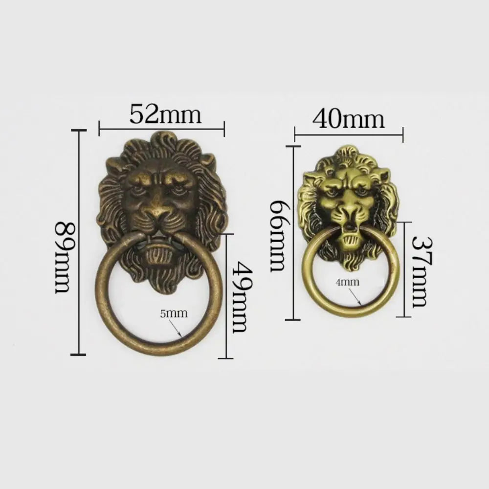 New Antique Lion Head Door Handle Decorative Pull Zinc Alloy Kitchen Cabinet Handles Home Hardware Multifunctional Drawer Knobs Oasis Select