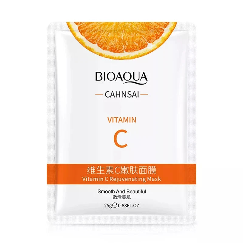 BIOAQUA Vitamin C Face Mask 10-Pack – Brightening & Moisturizing Vitamin C Sheet Mask Oasis Select