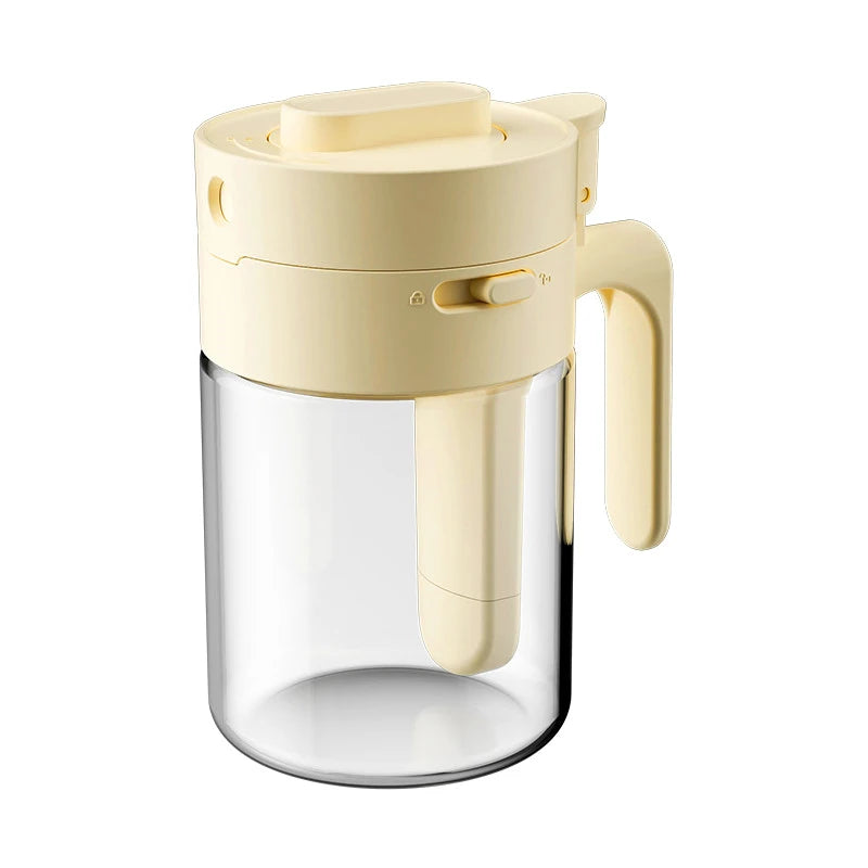 SU Household Kitchen Moisture-Proof Seasoning Jar Salt Container 2 In 1 Glass Spice Bottle Spoon Separation Glass Seasoning Can Oasis Select A3