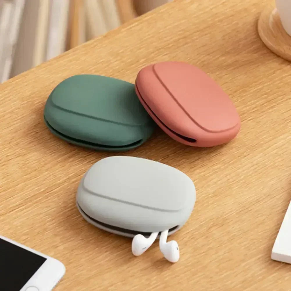 Portable Silicone Data Cable Storage Bag Headphone Storage Box Cute Phone Charger Key Lipstick Storage Bag Travel Wire Organizer Oasis Select
