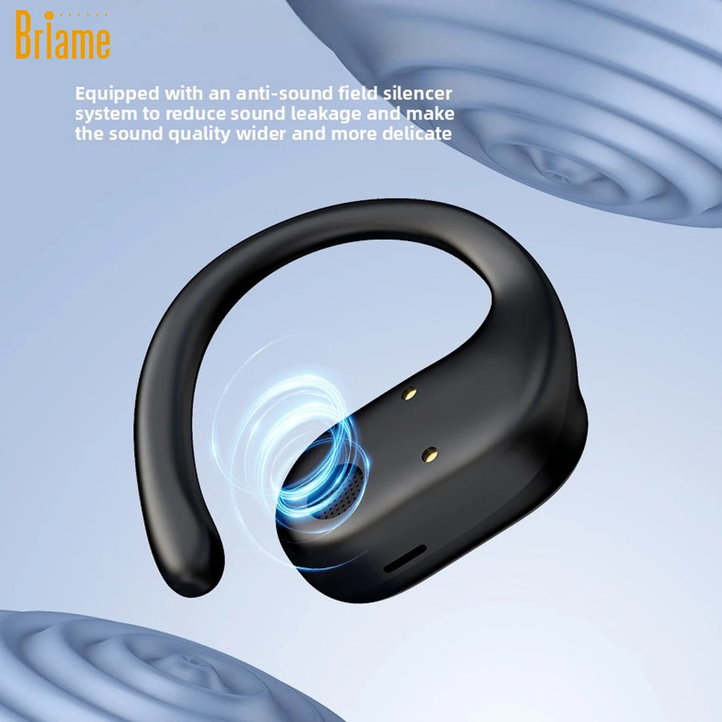Briame OWS Bluetooth Headphones Wireless Over-Ear Headset with Microphone for Gaming And Music Ball Sport Earphones Black Oasis Select