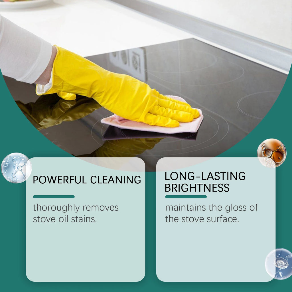 Glass Top Stove Cleaner Polish Remove Stubborn Stains Grease Improves Gloss Repair Scratche Restore Shine for Kitchen Tool 100ml Oasis Select