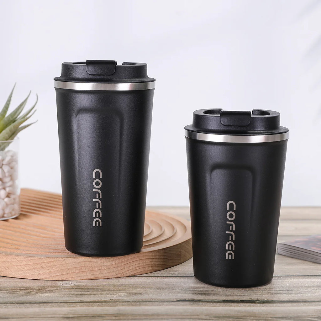 Vacuum Insulated Coffee Insulated - Double-Wall Stainless Steel Leakproof Insulated Flask, 304 Grade Reusable Travel Mug Oasis Select Black 510ml