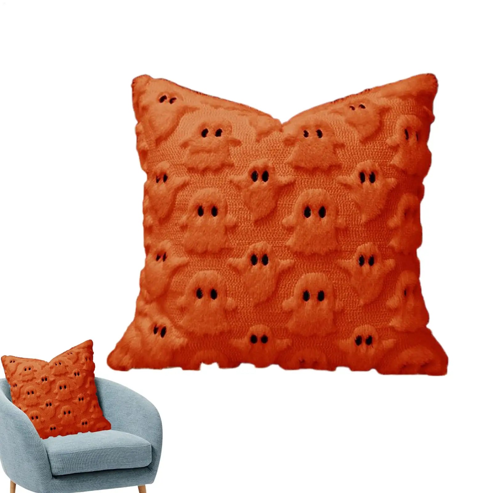 Halloween pillow cover ghost decorative pillow cover perfect Halloween pillow decoration and sofa backrest white ghost pillow Oasis Select