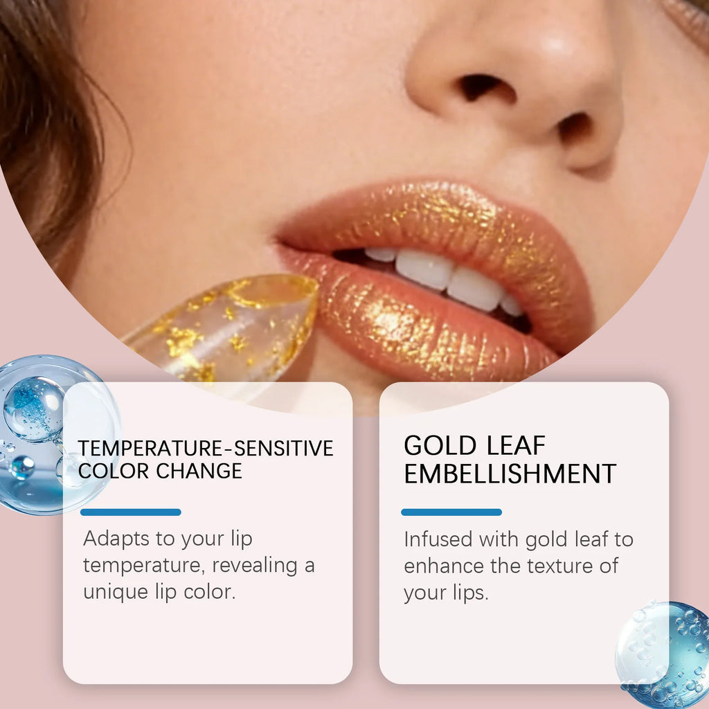 Gold Foil Color-Changing Lip Balm – Glossy & Moisturizing Color-Changing Lip Balm Oasis Select