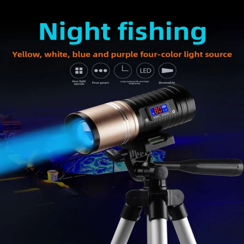 SHINEKNOT 800LM Zoomable LED Night Fishing Flashlight | 10W
