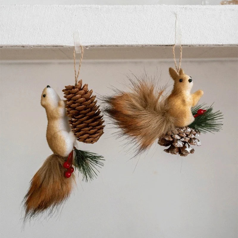 Christmas Tree Decoration Cute Cartoon 3D DIY Squirrel Xmas Pendants Christmas Hanging New Year Decor Ornaments 2026 Navidad Oasis Select