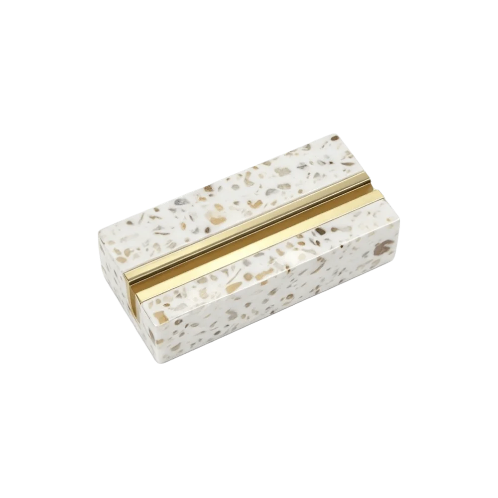 Marble Texture Desktop Business Card Holder Creative Design Elegant Postcard Calendar Stand Modern Stand Base Oasis Select Style-C