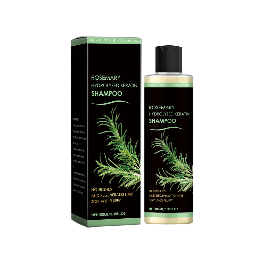 Natural Rosemary Hydrolyzed Keratin Shampoo Deep Nourish Scalp Care Strengthen Damaged Hair Oil Control For Men Women 100ML Oasis Select 100ml