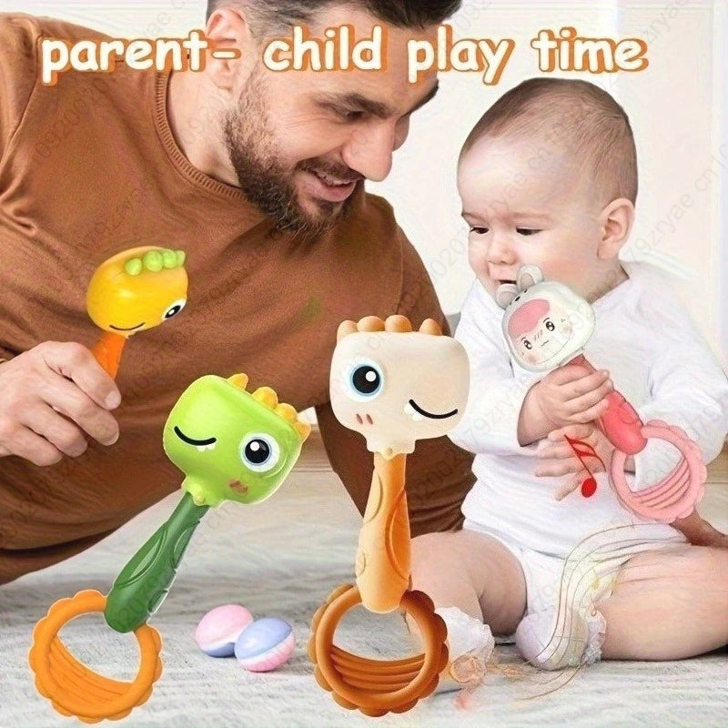 BABY Dinosaur Soothing Rattle-Safe Non-Toxic Sensory with Crinkle Sound,Gift for Christmas, Halloween,Birthdays, Playful Design Oasis Select