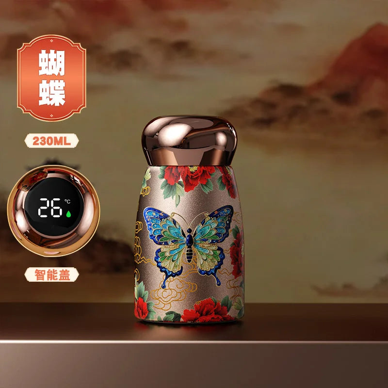 2025 New Mini Ceramic Thermos Cup Compact Portable Intelligent Temperature Lasting Insulation Small Capacity Water Cup Oasis Select butterfly 230ml