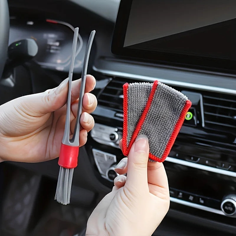 Double Head Car Detail Cleaning Brushes Car Air Vent Cleaning Conditioner Grille Duster Wipe Brushes Car Interior Cleaning Tools Oasis Select