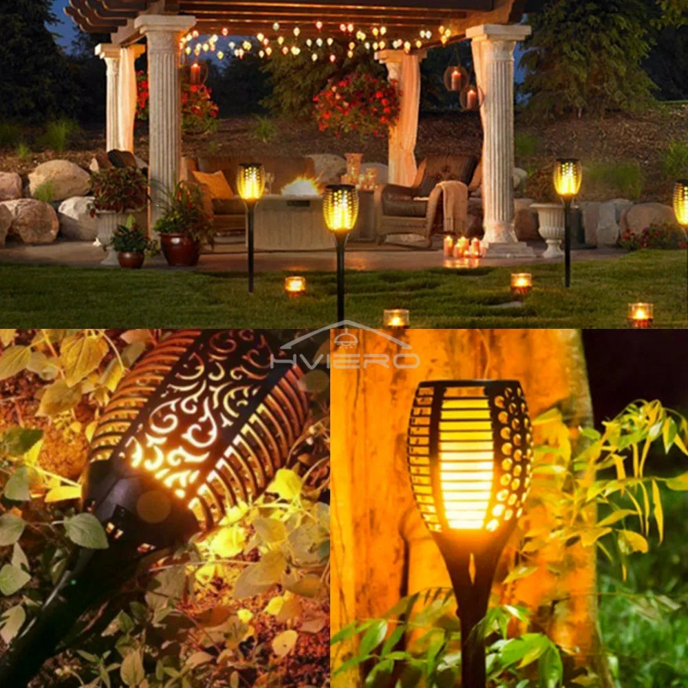 Solar Flame Garden Stake Light 51 LED | IP65 Waterproof Outdoor