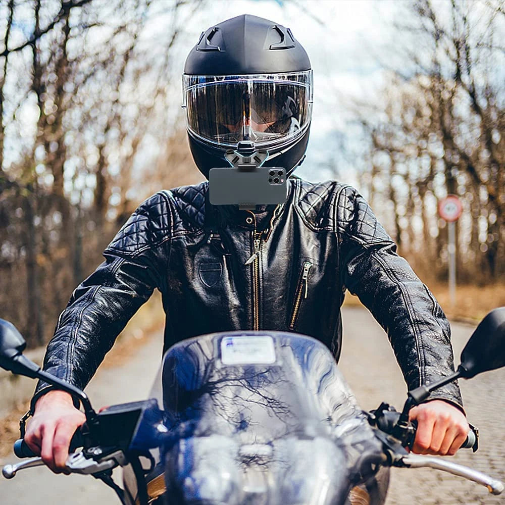 Motorcycle Helmet Mount for GoPro & Action Camera + Phone