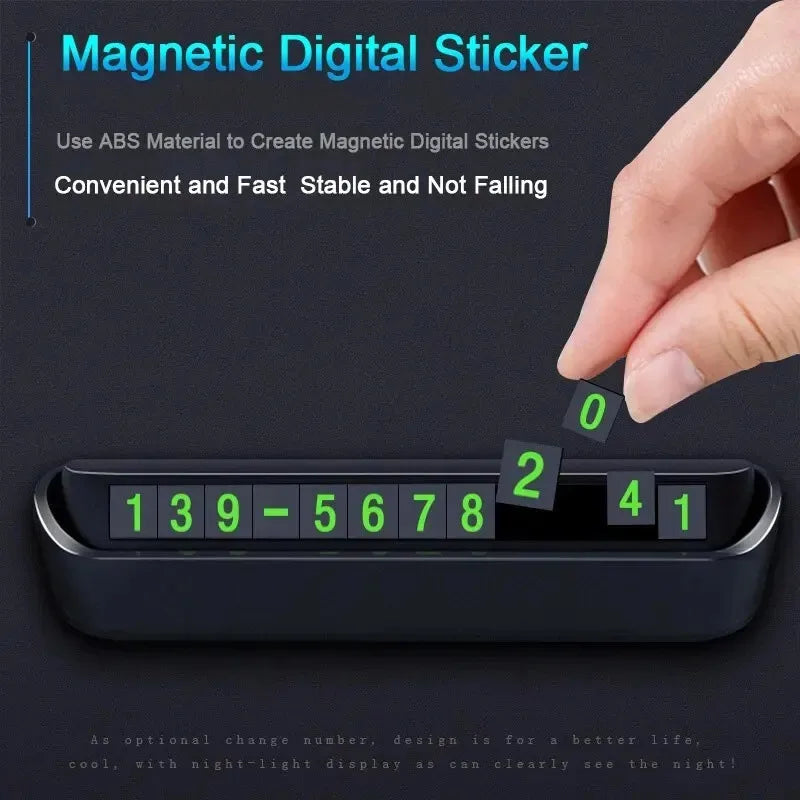 1/2/3/4pcs Portable Car Phone Number Card Temporary Parking Card Plate Telephone Number Car Park Stop Automobile Accessories Oasis Select