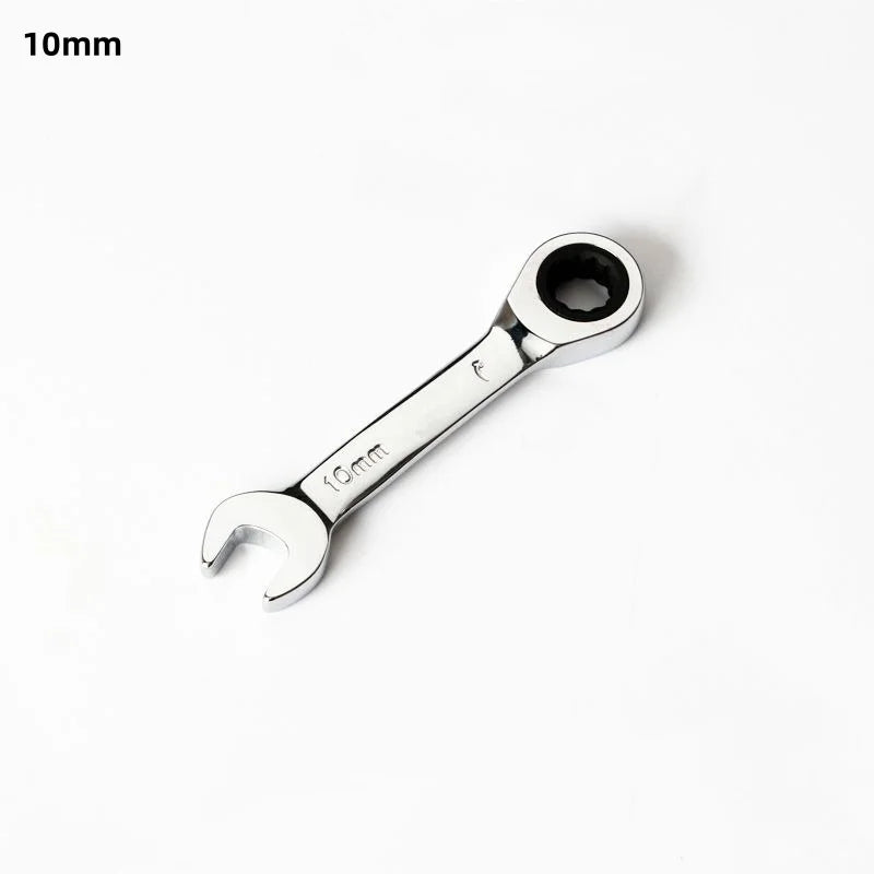 1Pcs 6-19mm 72 Tooth Short Handle Ratchet Socket Wrench CRV Quick Open Reversible Combination Stubby Spanner Auto Repair Tools Oasis Select 10mm