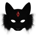 Trendy Animal Half Face Masks Fox Cat Mask Costumes Props for Halloween Cosplay Party Oasis Select Black 1