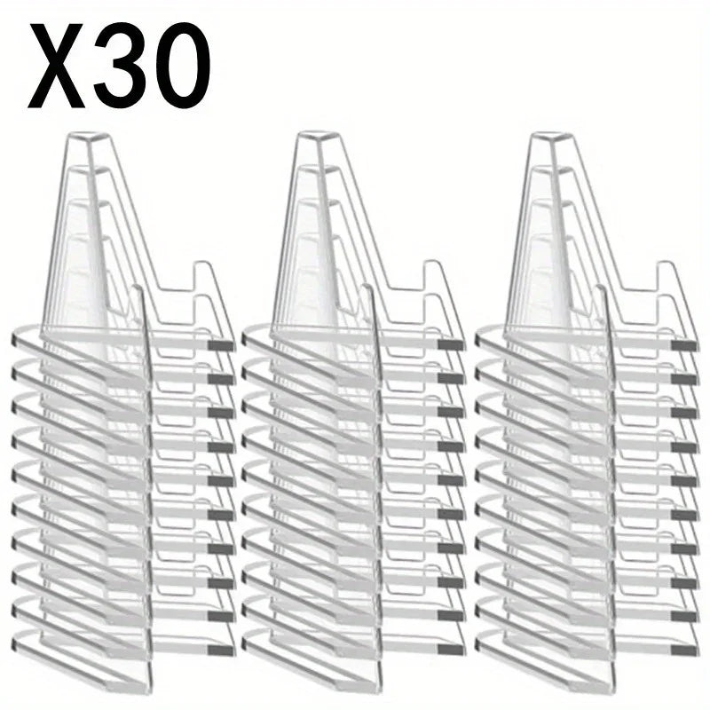 10/30pcs Transparent Acrylic Coin Display Stand Trading Card Stand Commemorative Coin Mini Stand Badge Stand Ornament Oasis Select 30Pcs