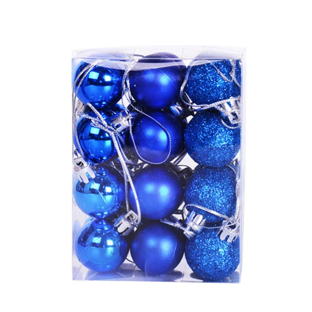 12-Pack Velvet Christmas Ball Ornaments 6cm – Red, Green & White