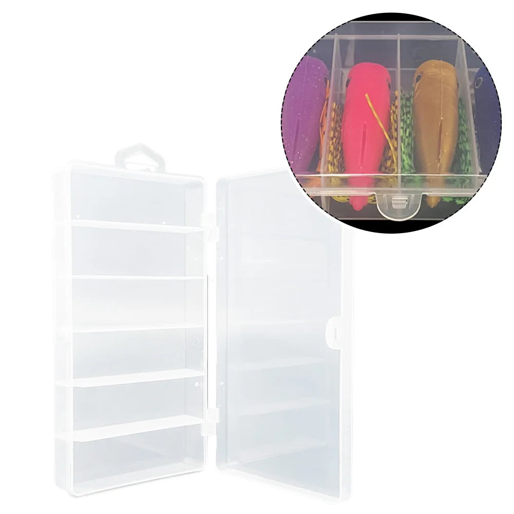 1pc PVC 6 Compartments Bait Box 17.5*9.5*3cm Soft Bait Hook Bait Organizer Storage Container Fish Hook Portable Storage Box Oasis Select