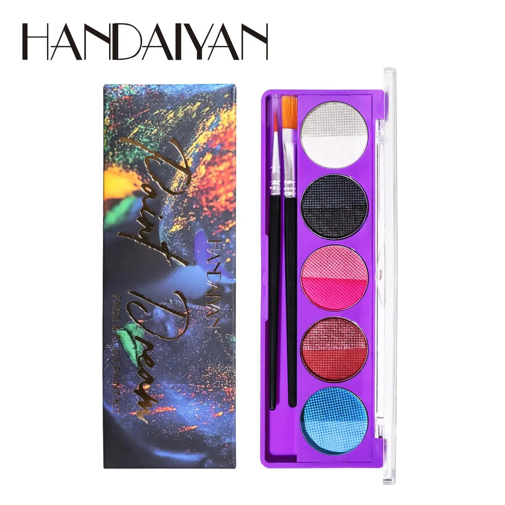 UV Glow Face & Body Paint Palette – High Pigment Water-Based