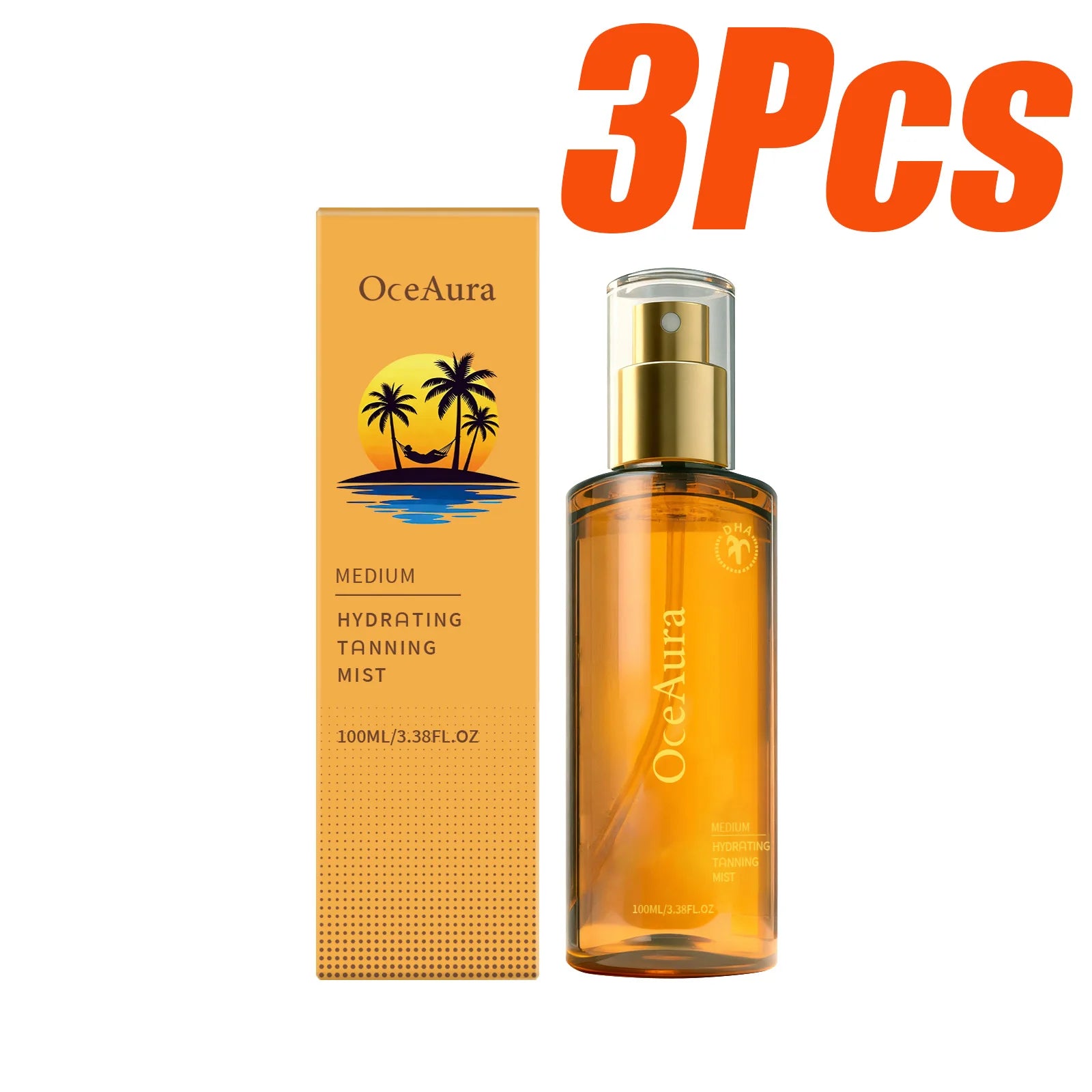 Self Tanning Spray Natural Sunless Tanner for Face Body Hydrating Lightweight Sunless Tanning Spray Natural Brown Tone Even Glow Oasis Select 3 x100ml Boxed