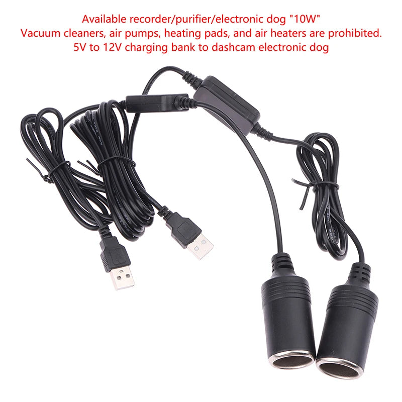 1PC Vehicle Interior Accessory, 5V To 12V Car Cigarette Lighter Socket USB Adapter Plug Connector Oasis Select