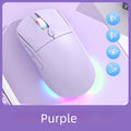 Tri-mode RGB Gaming Mouse Dual BT/2.4G/USB Wired Mouse Rechargeable Mouse 6 Button 4800DPI Bluetooth 5.3 Mouse for Laptop Tablet Oasis Select PURPLE