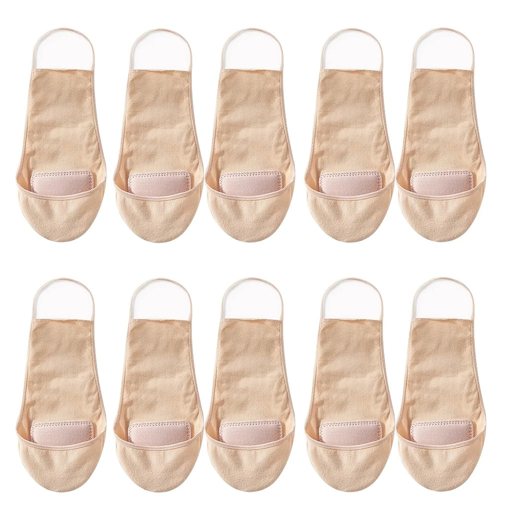 5 Pairs Women Invisible Boat Socks, summer thin shallow mouth design. Anti-slip half sole, heel drop-proof, comfortable socks Oasis Select