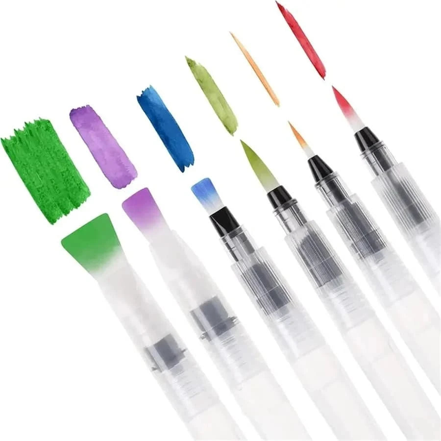 3-18 watercolor brush set, white nylon, with water storage function, DIY painting tools, suitable for school and outdoor use Oasis Select