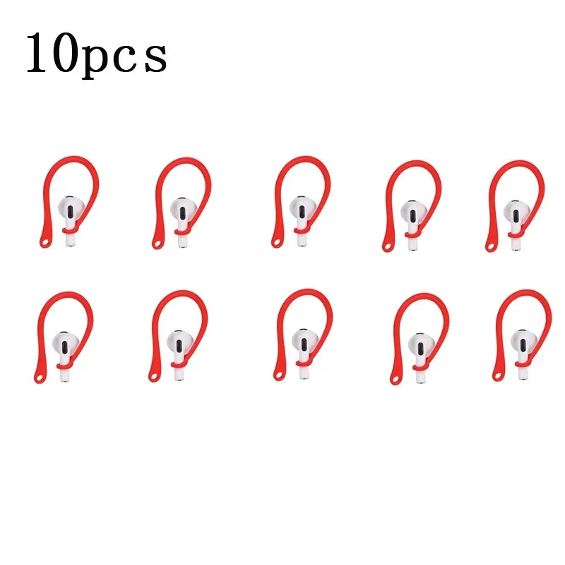 1/3/6Pairs Anti-Lost Earphone Silicone Earhook For Airpods Earpods Loop Clip Headset EarHook Replacement Headphone Accessories Oasis Select 5 pairs Red