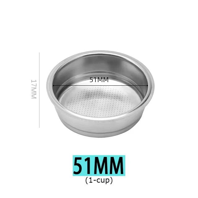 Espresso Filter Basket 51mm 58mm – 1/2/4 Cup Replacement Espresso Filter Basket Oasis Select 1 Cup 51mm