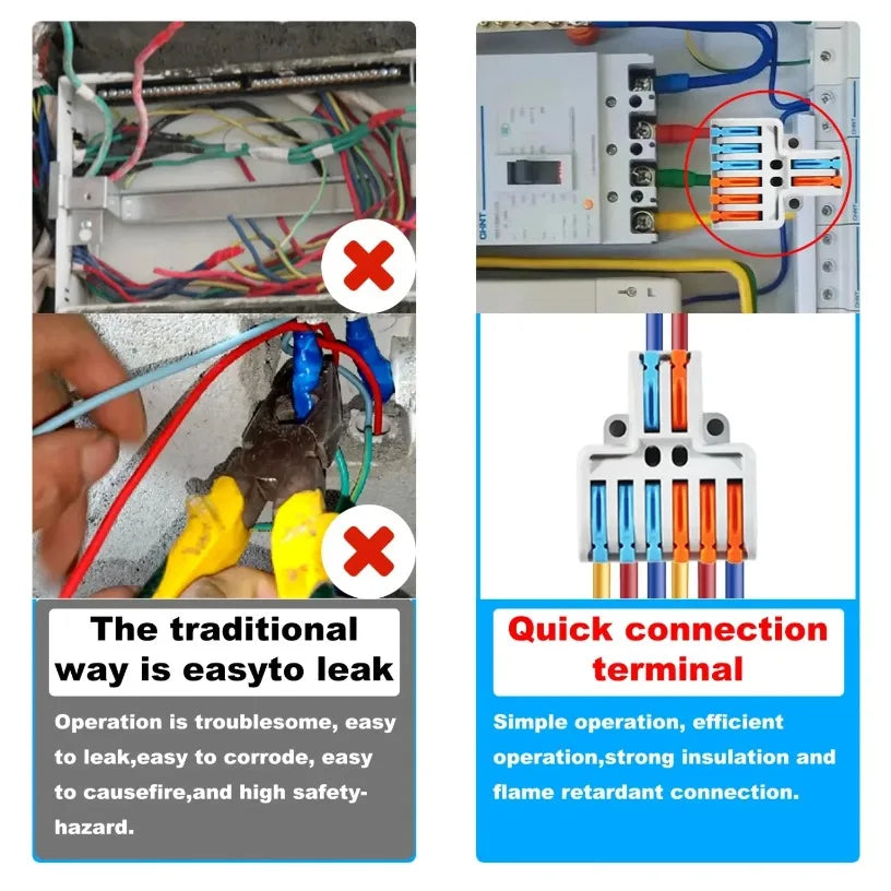 Quick Wire Connectors Universal Compact Splicing Wiring Cable Connection 0.08-4.0mm2 Push-in Conductor Terminal Oasis Select